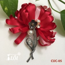 Hoa cúc cài áo váy thủ công 115k