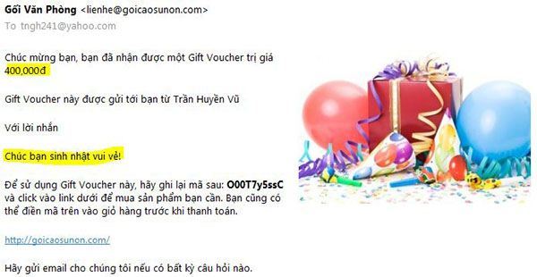 Email Gift Voucher