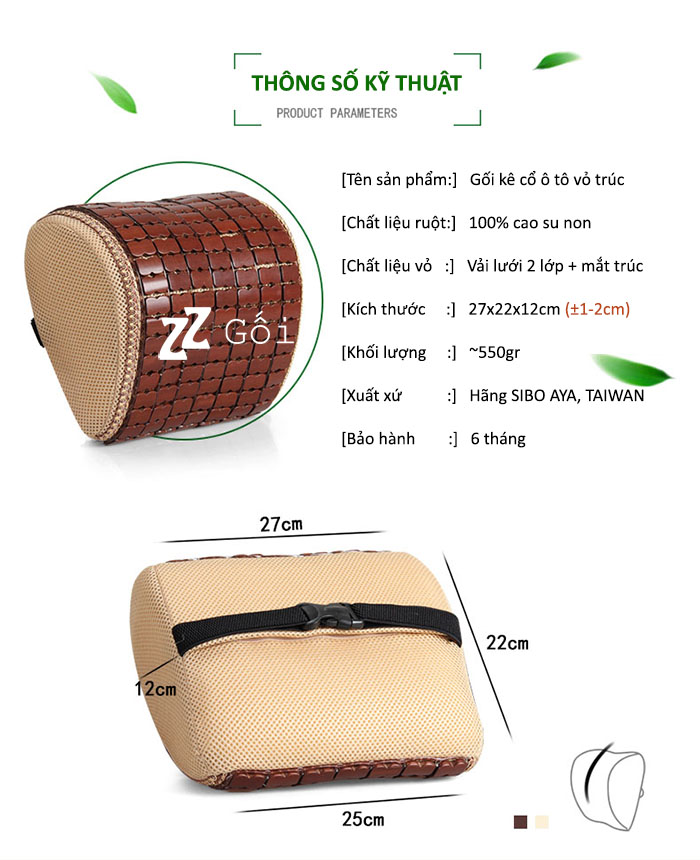 Thông số gối ô tô