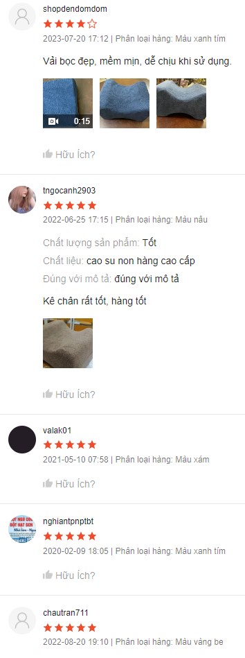 Đánh giá gối kê lưng bầu